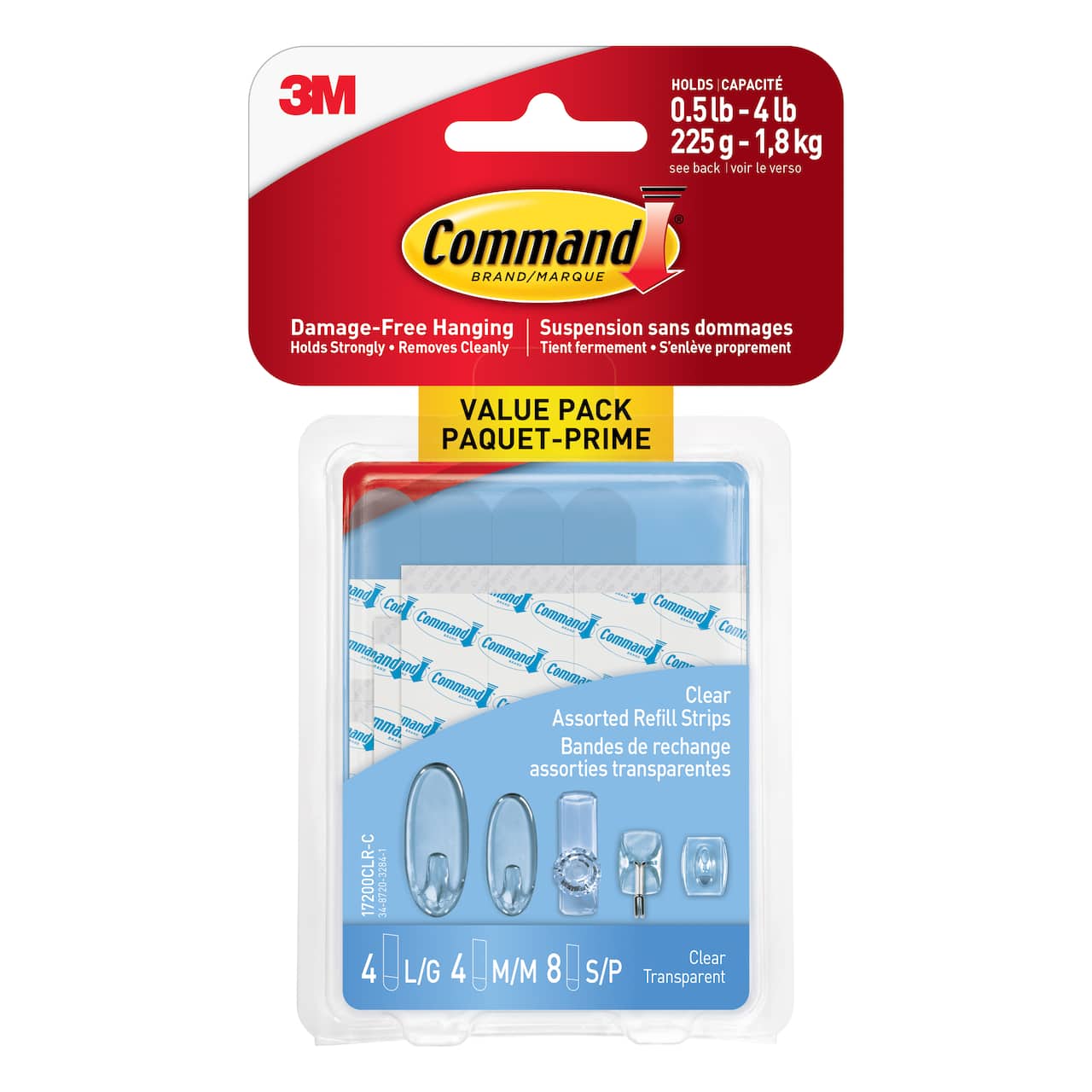 Command™ Clear Assorted Refill Strips